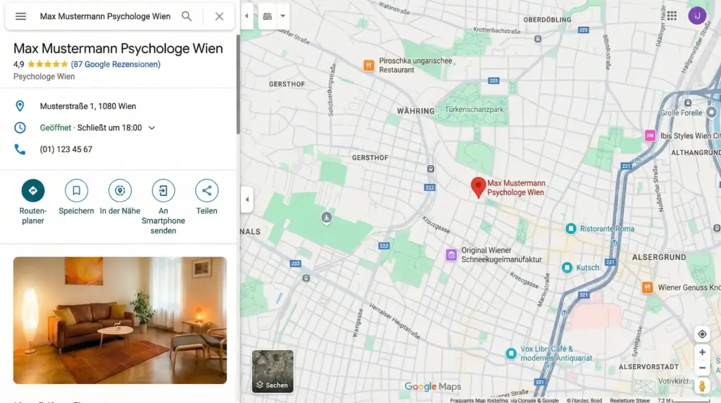 Beispiel eines Google Unternehmensprofil. Mit der Unterstützung von Gemini erstellt